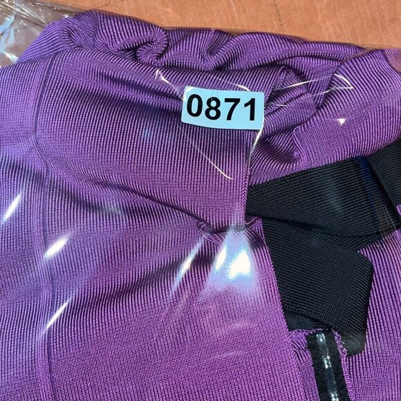 Herve Leger Purple Black Bandage Halter Cocktail Dress M - Picture 7 of 7